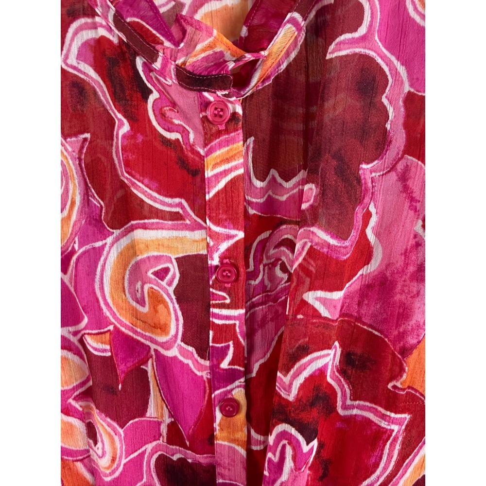 Donna Morgan Pink Retro Swirl Tiered Belted Ruffle Mini Dress - Picture 5 of 10